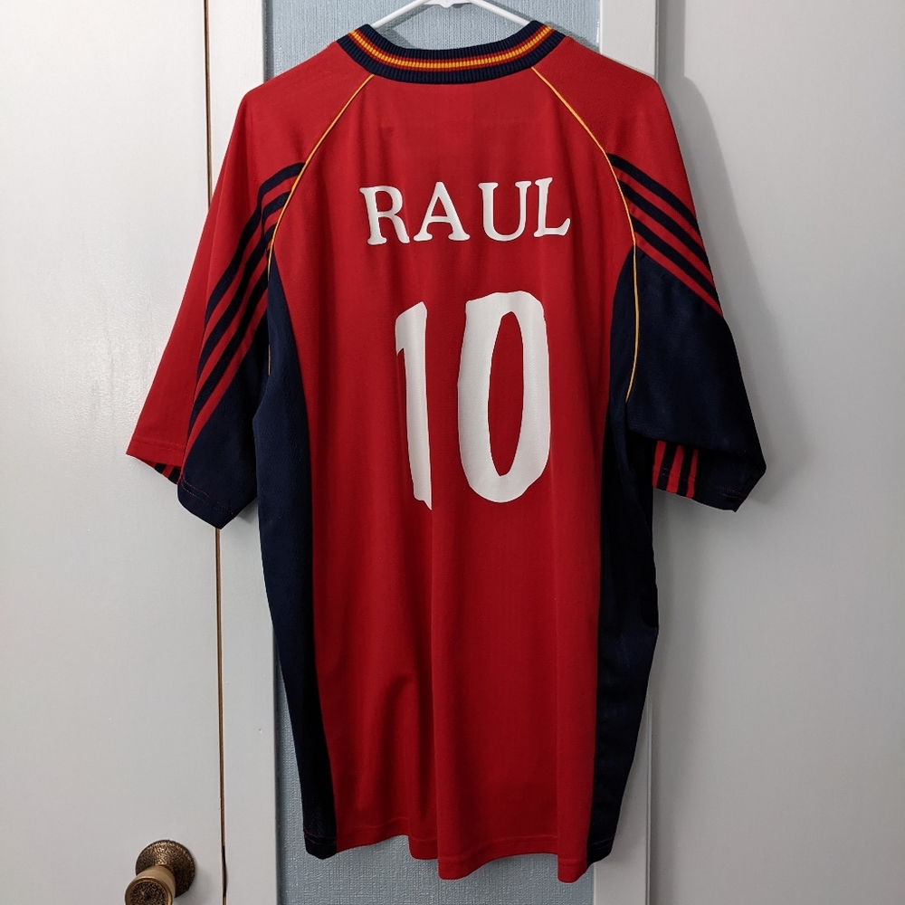 1998 Spain Jersey #10 Raul - Adidas - Large RARE